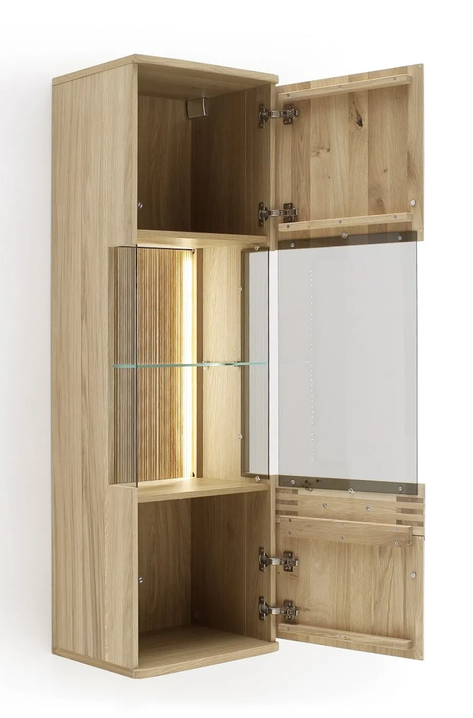 Hängevitrine Salvador | Eiche Bianco | LED Beleuchtung