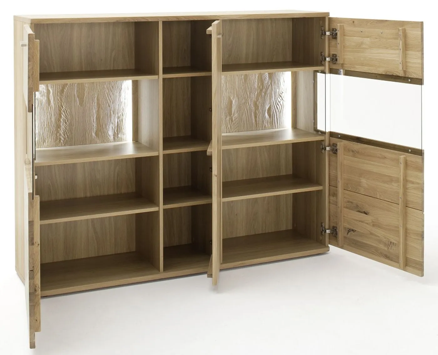 Highboard groß Santori | Eiche Bianco | ohne Beleuchtung