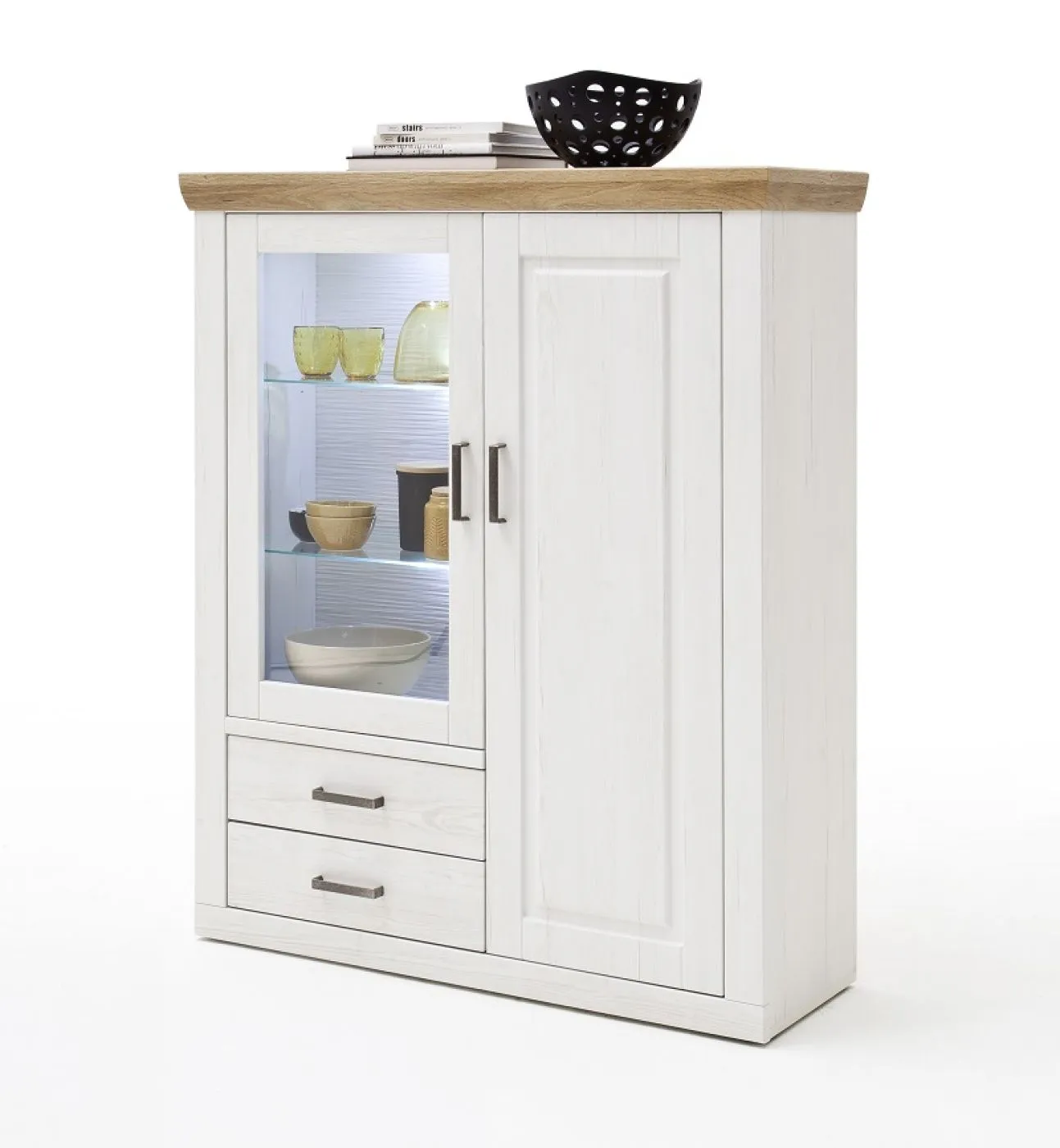Highboard III Brixen | Landhaus modern | Pinie Aurelio / Grandson Oak Komplettset