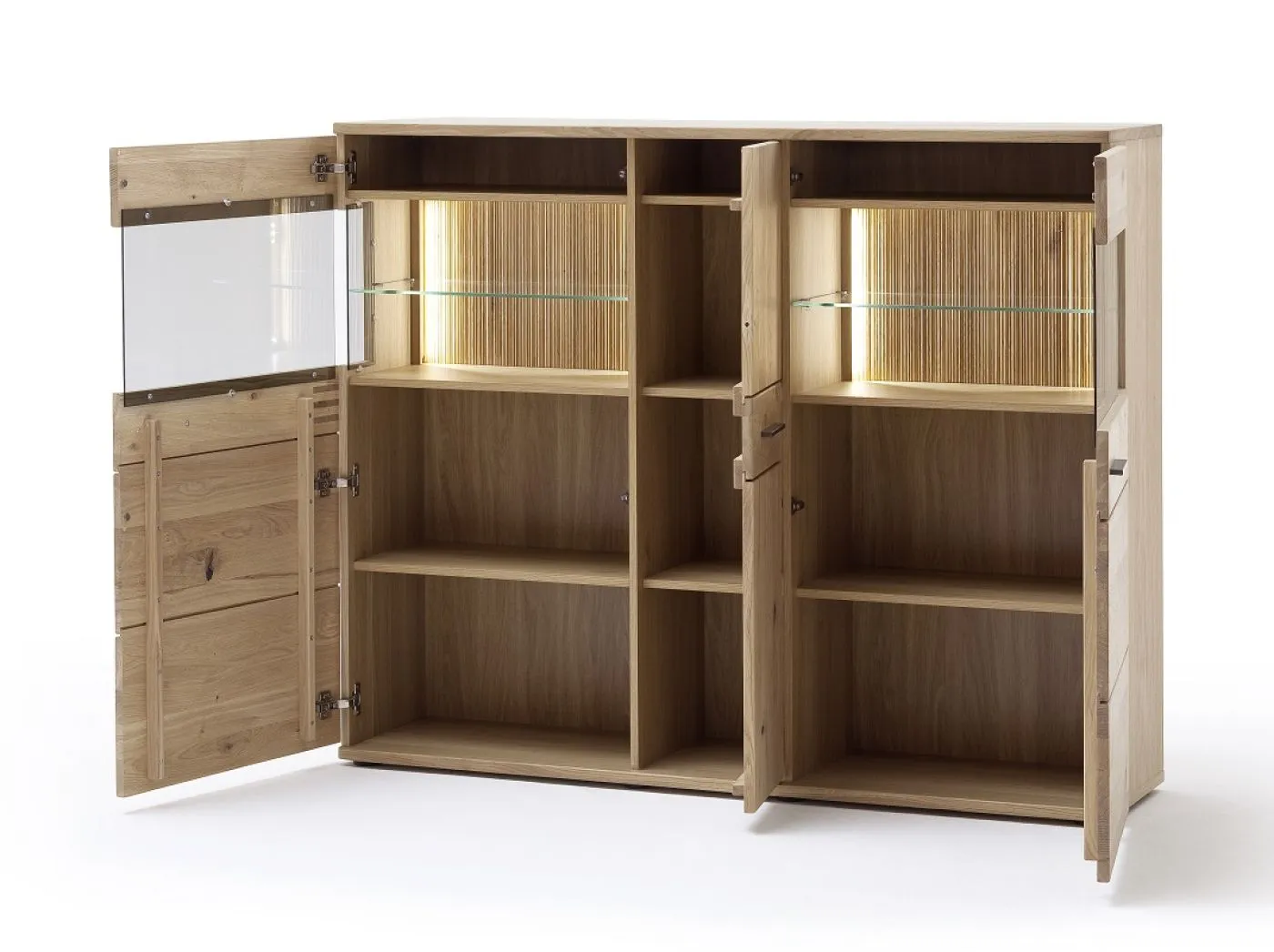 Highboard Salvador | Balkeneiche Bianco | ohne Beleuchtung