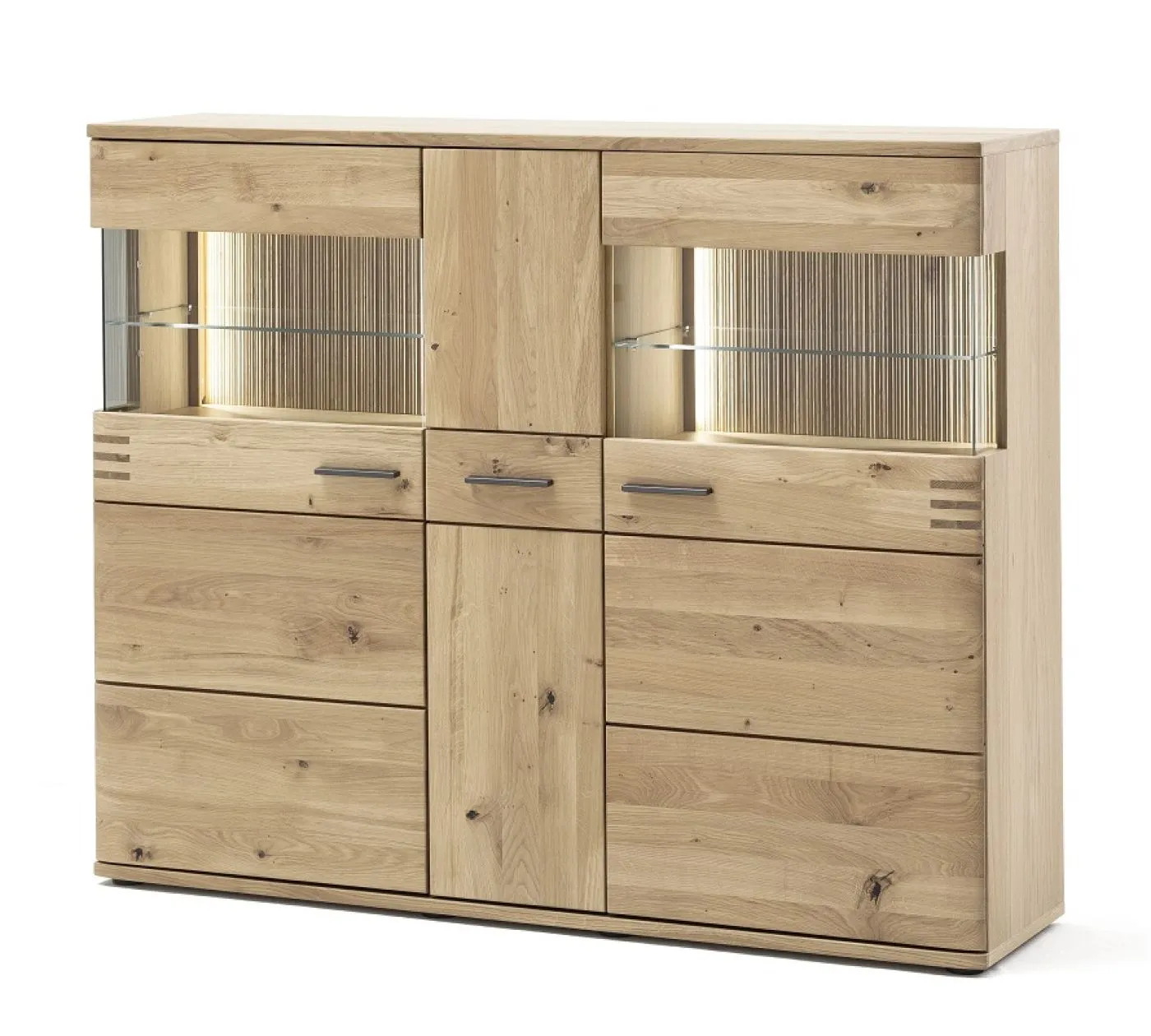 Highboard Salvador | Balkeneiche Bianco | ohne Beleuchtung