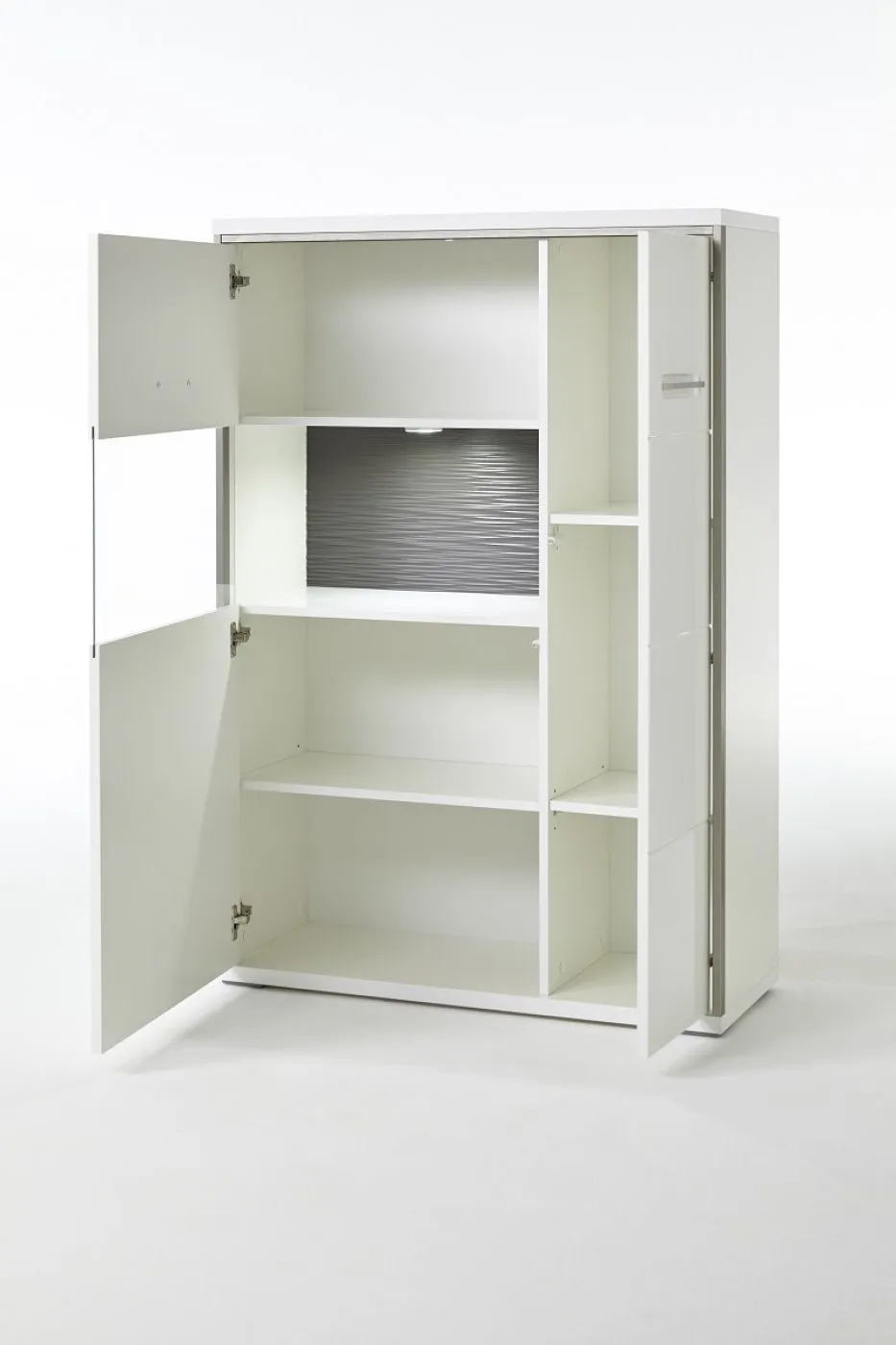 Highboard Trento 3 | weiß Hochglanz | mit 1er Set LED Unberbauspot weiß