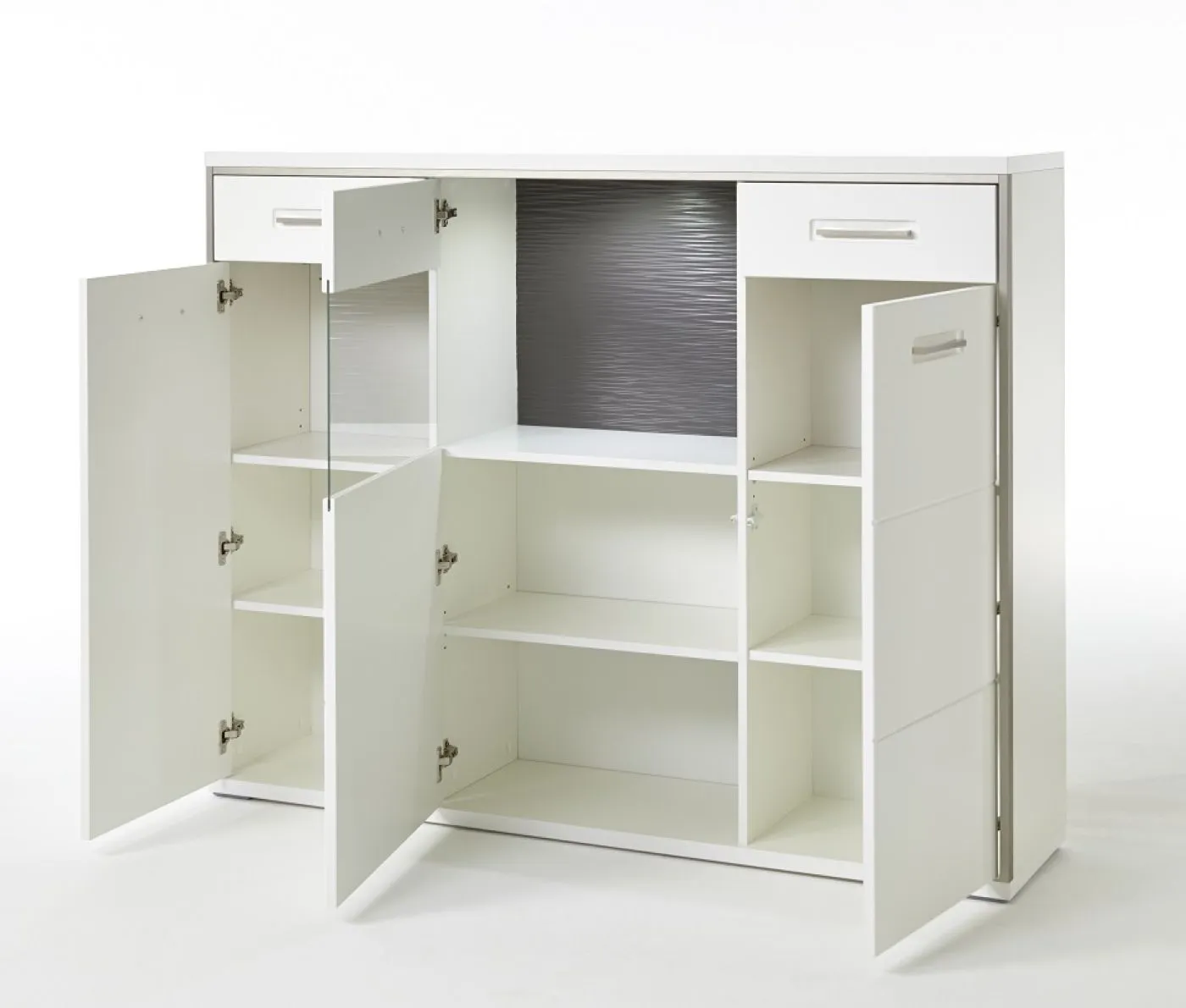 Highboard Trento | weiß Hochglanz | LED Beleuchtung
