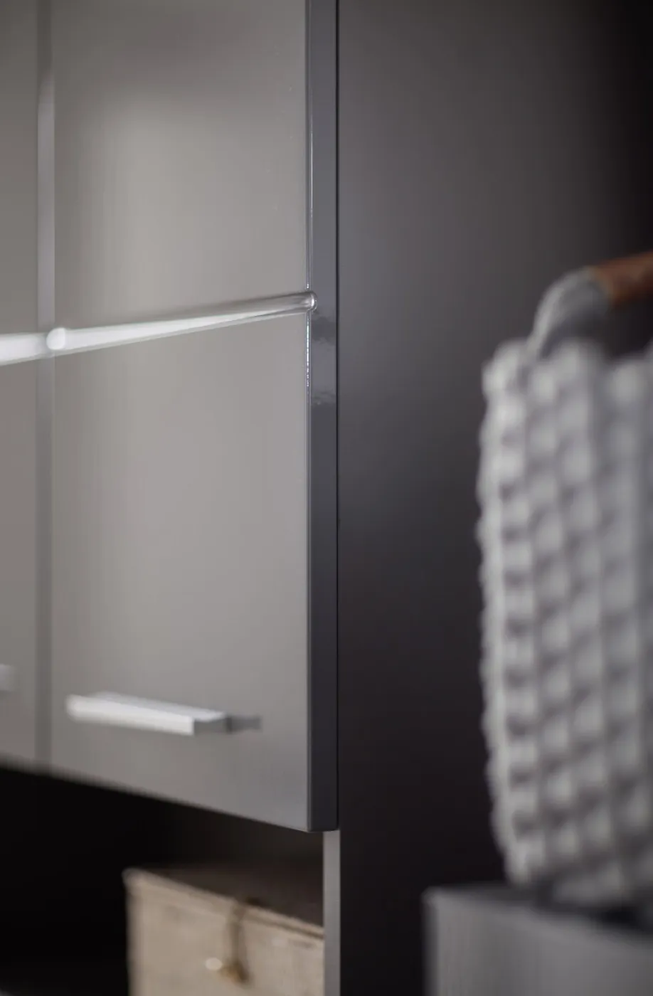 Hochschrank Amanda | grau Hochglanz