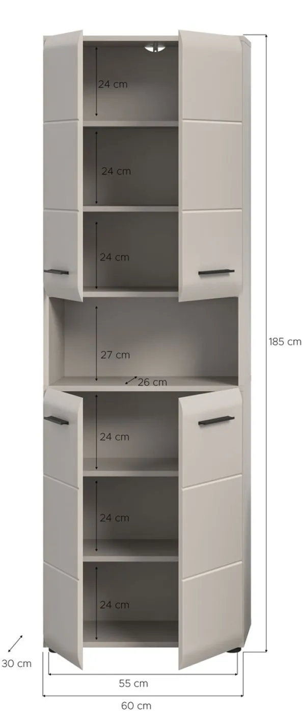 Hochschrank breit Ice | Kaschmir