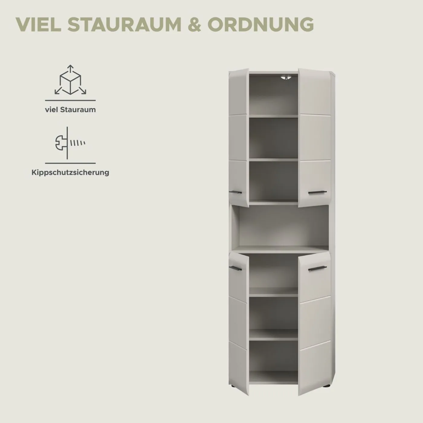 Hochschrank breit Ice | Kaschmir