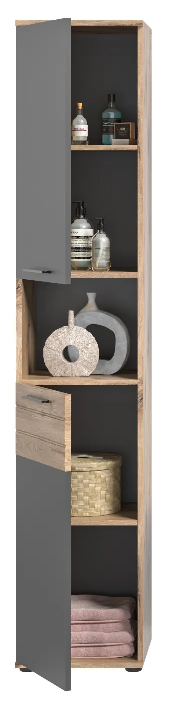 Hochschrank Mason | Nox Oak / Basalt grau