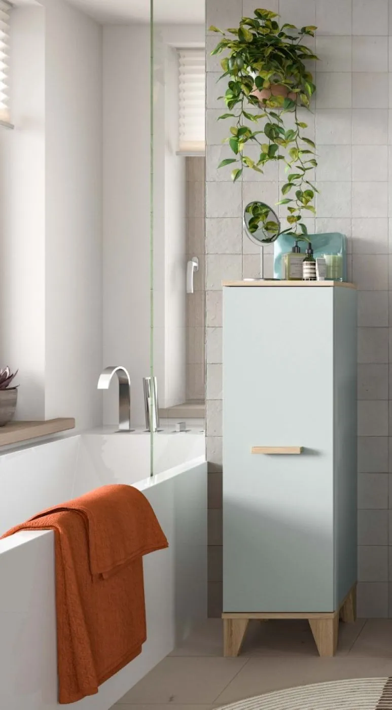 Badezimmerkommode Star | hellgrün / Eiche