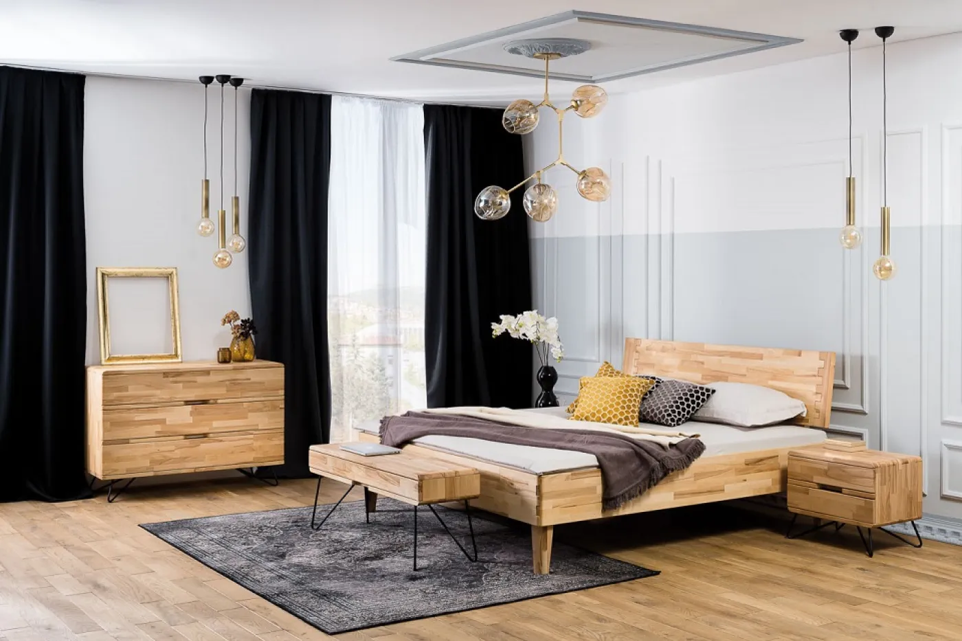 Holzbett massiv Atlanta | Buche lackiert | 100x200