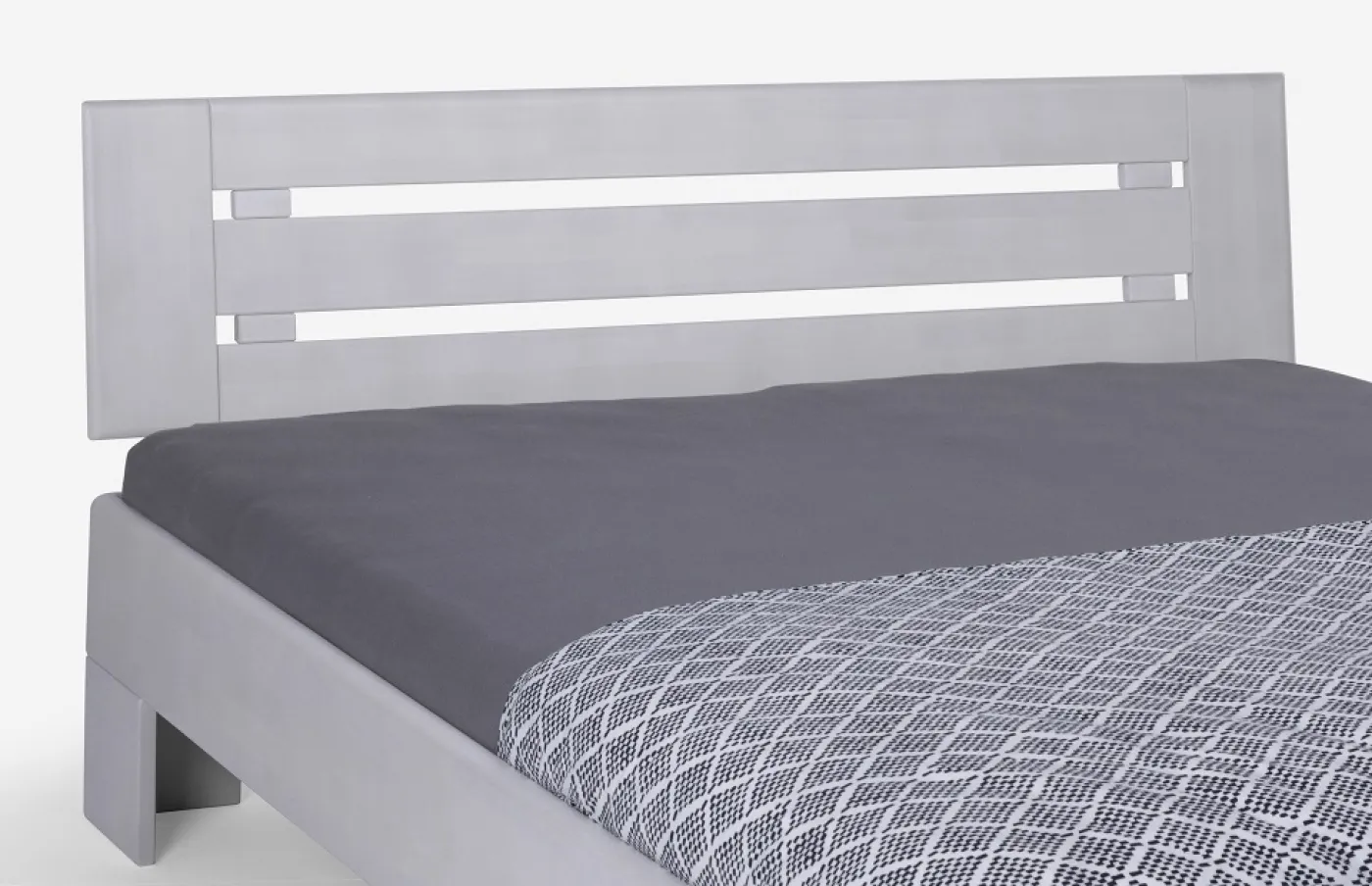 Holzbett massiv Dahlia | Buche weiß lackiert | 120x210 | Kopfteil 4