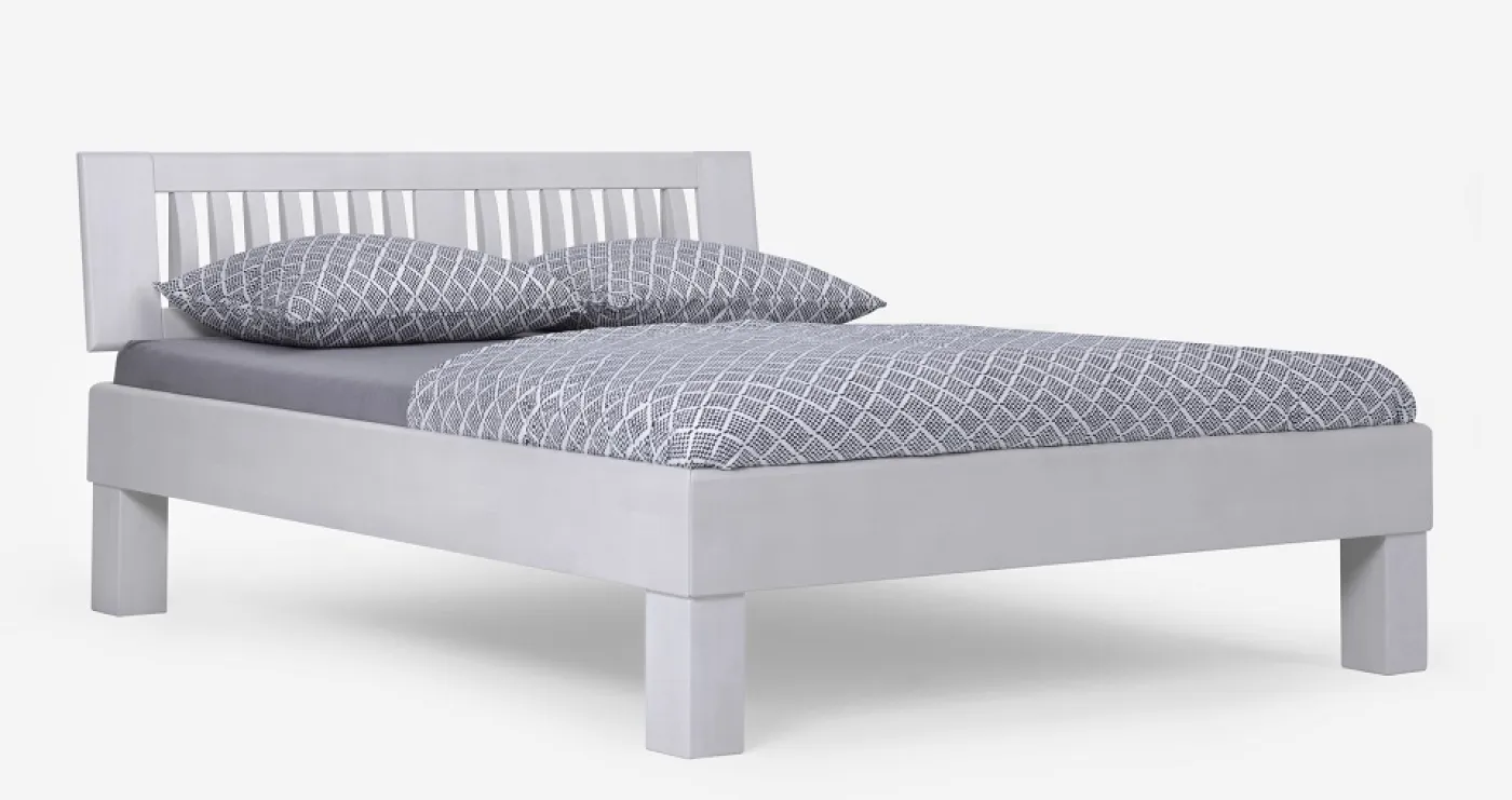 Holzbett massiv Dahlia | Buche weiß lackiert | 140x210 | Kopfteil 3