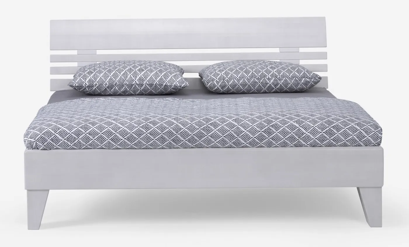 Holzbett massiv Dahlia | Buche weiß lackiert | 90x220 | Kopfteil 1