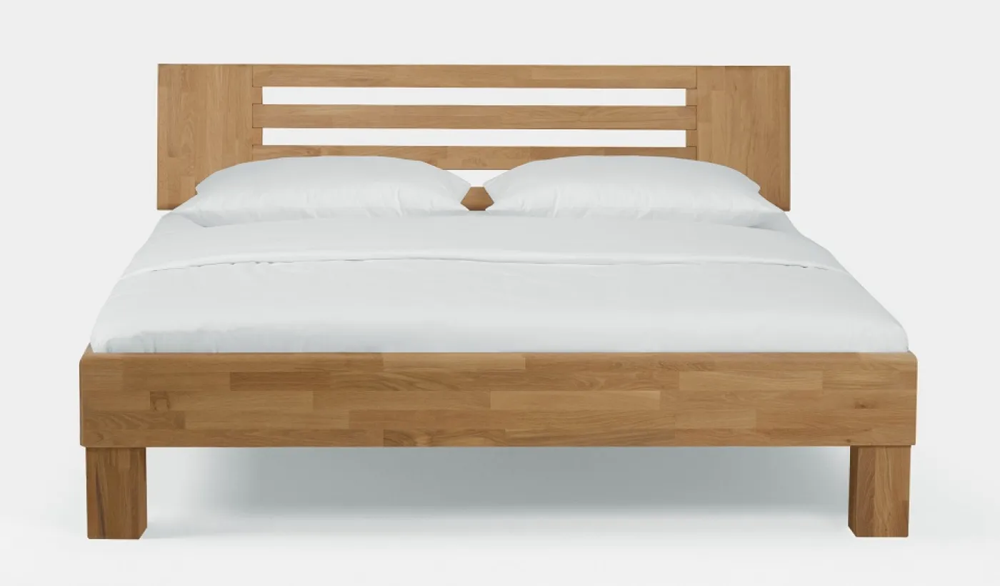 Holzbett massiv Dahlia | Wildeiche Honig geölt | 100x200 | Kopfteil 2