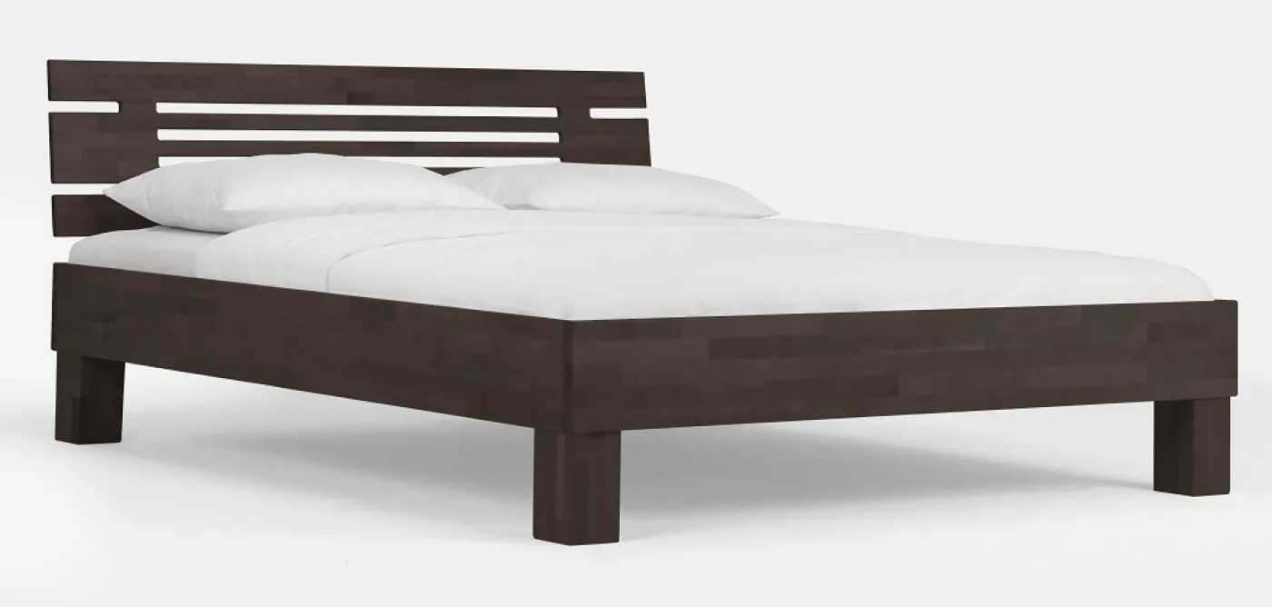 Holzbett massiv Daisy | Buche wenge lackiert | 90x200 | Kopfteil 1