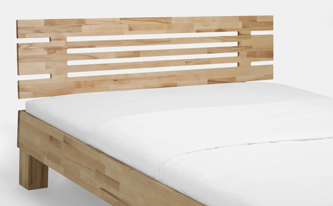 Holzbett massiv Daisy | Kernbuche geölt | 140x220 | Kopfteil 1