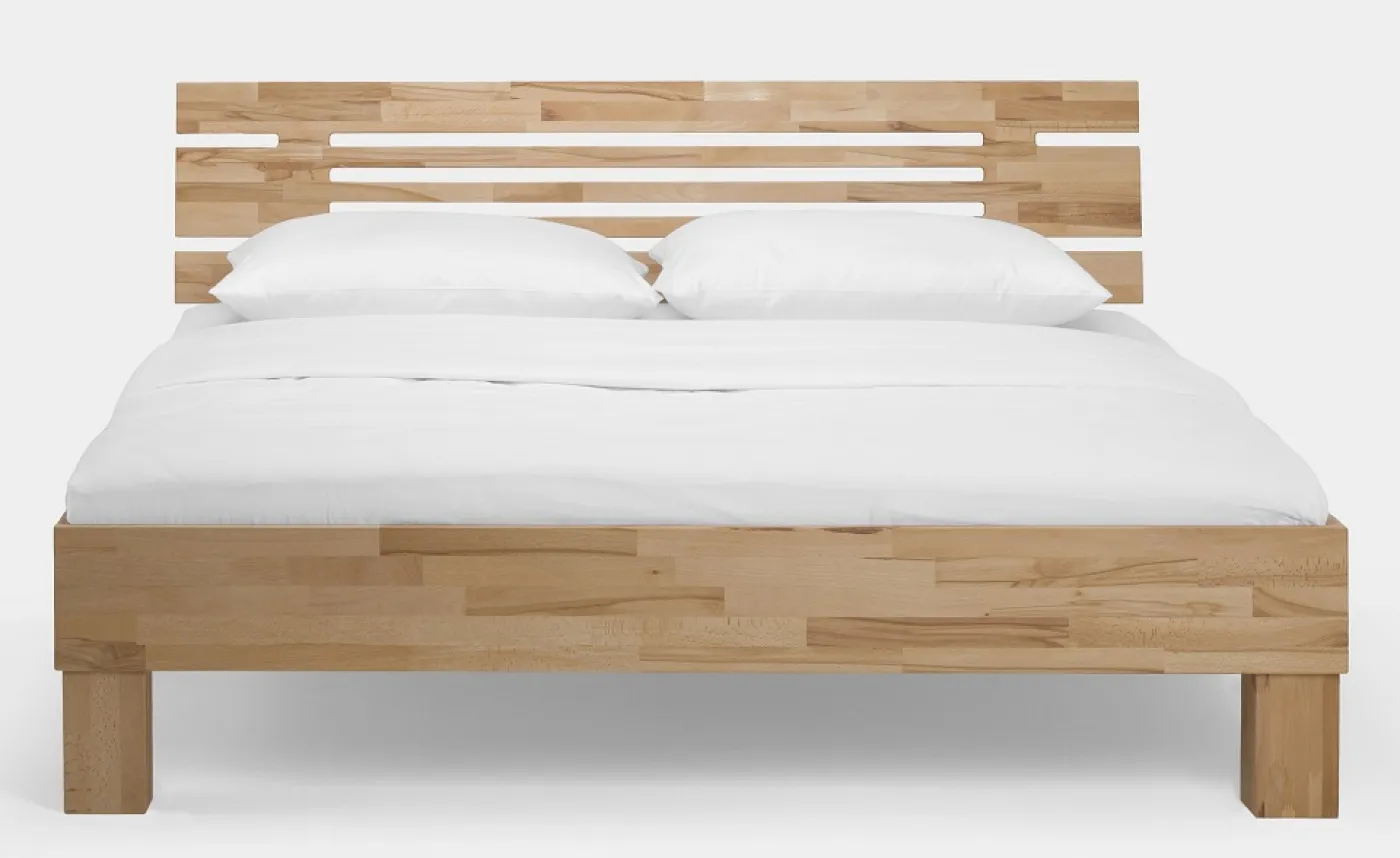 Holzbett massiv Daisy | Kernbuche geölt | 90x210 | Kopfteil 1