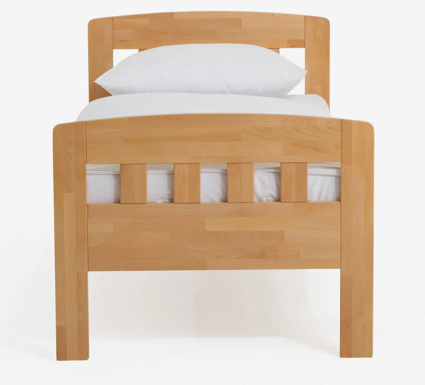 Holzbett massiv Jasmine | Buche lackiert | 90x210 | mit Fußteil