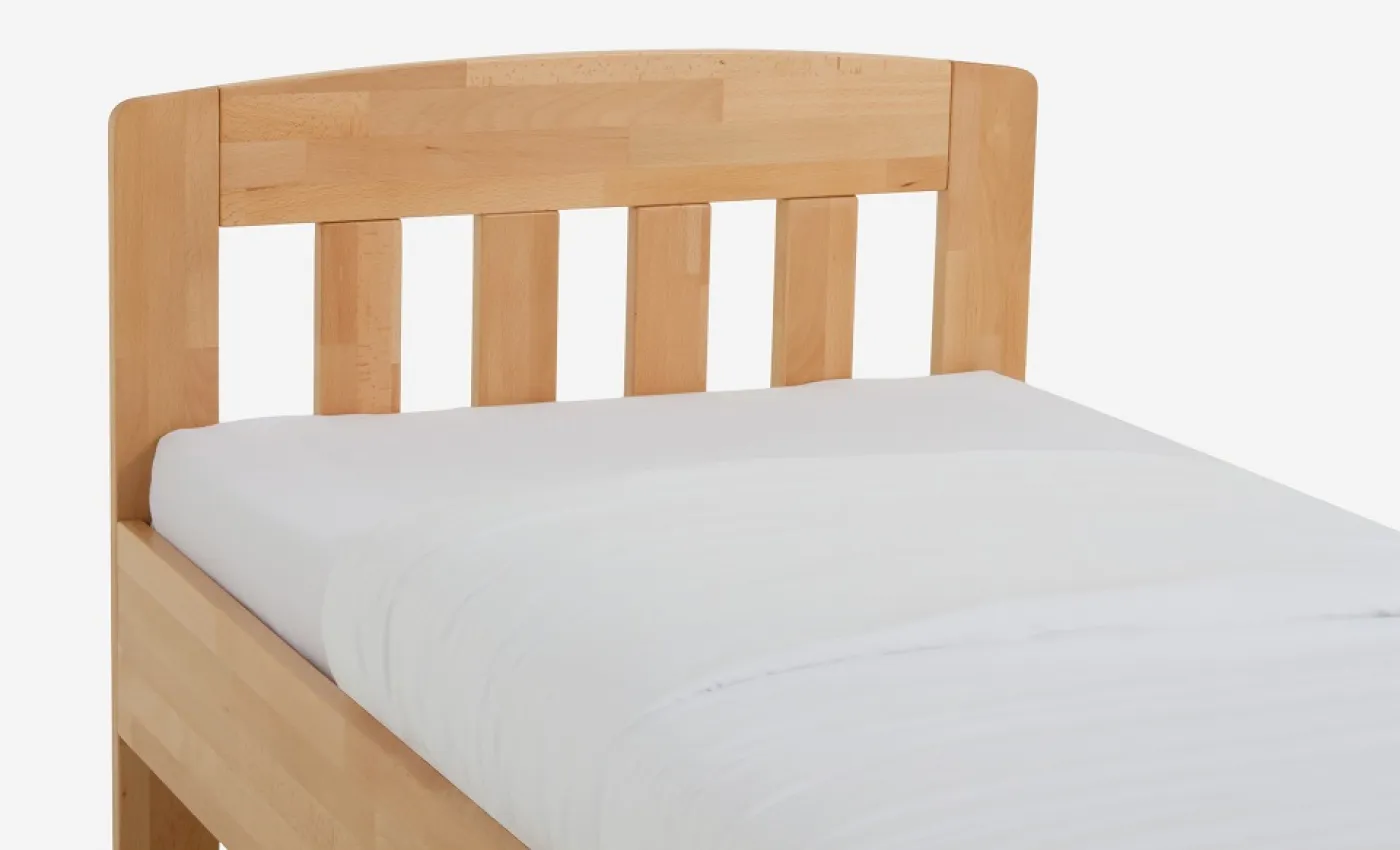 Holzbett massiv Jasmine | Buche lackiert | 90x210 | mit Fußteil