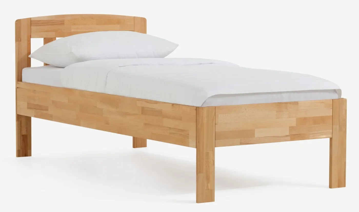 Holzbett massiv Jasmine | Buche lackiert | 90x220 | ohne Fußteil