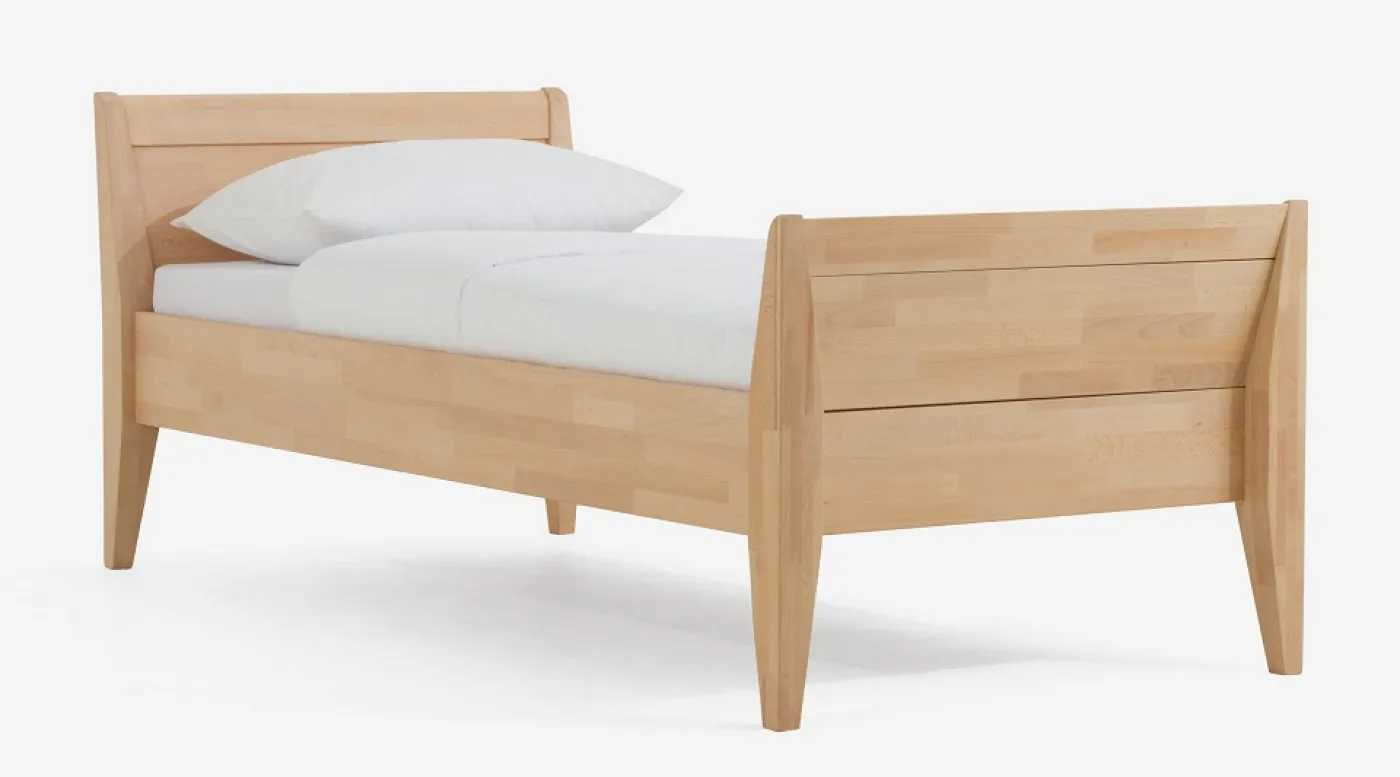 Holzbett massiv Jasmine | Buche natur geölt | 90x190 | mit Fußteil
