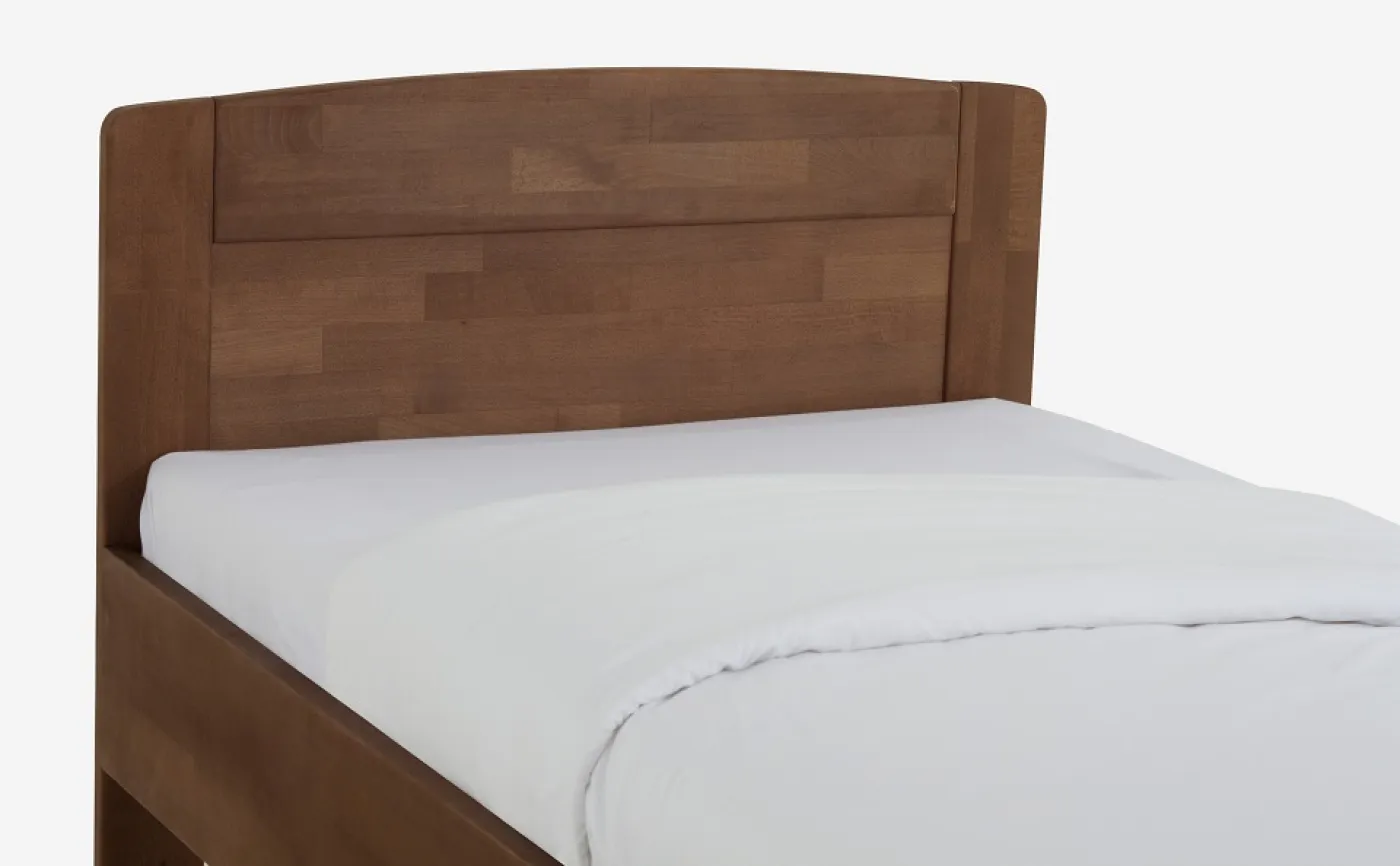 Holzbett massiv Jasmine | Buche walnuss geölt | 120x200 | mit Fußteil