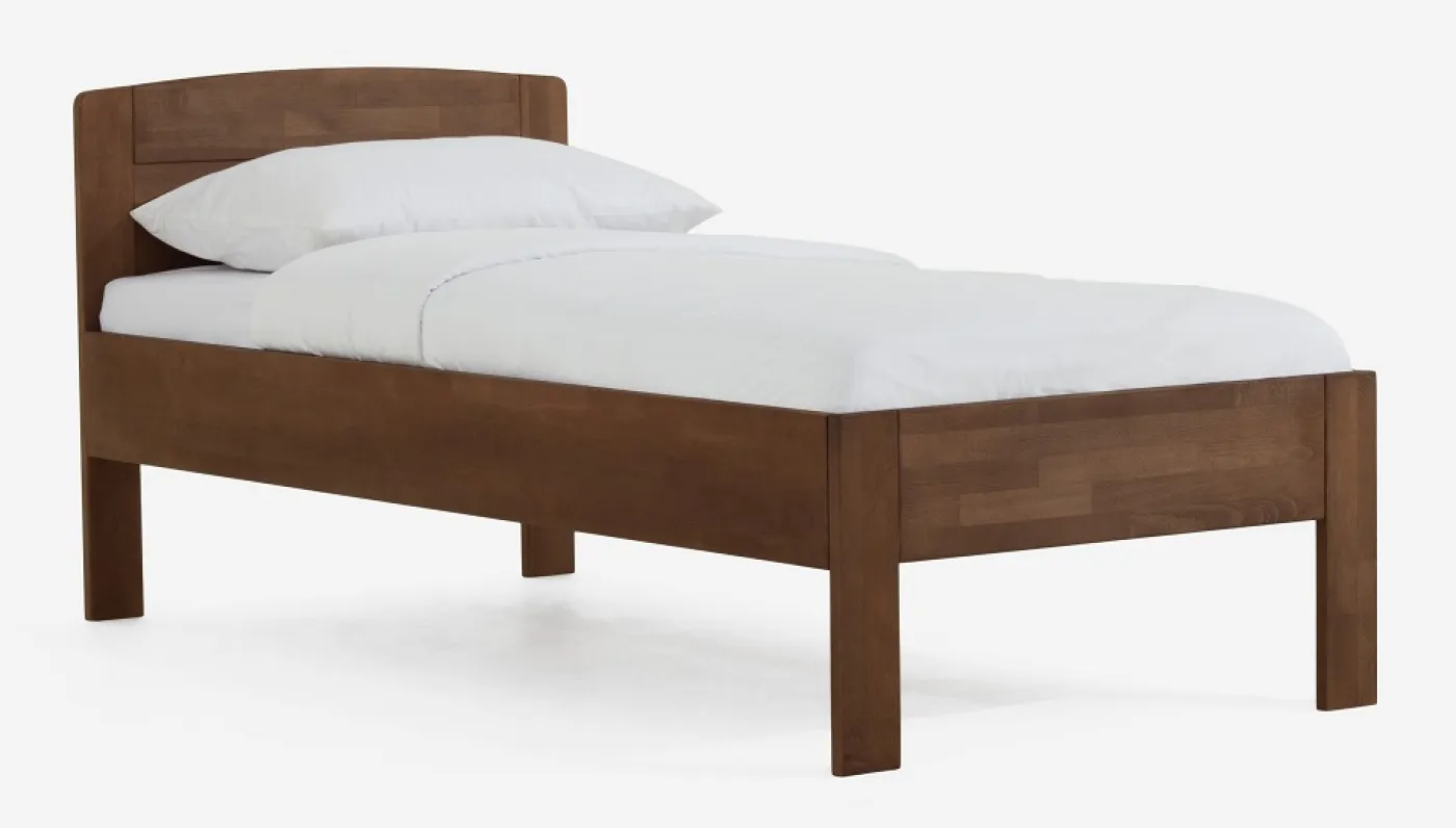 Holzbett massiv Jasmine | Buche walnuss geölt | 90x220 | ohne Fußteil