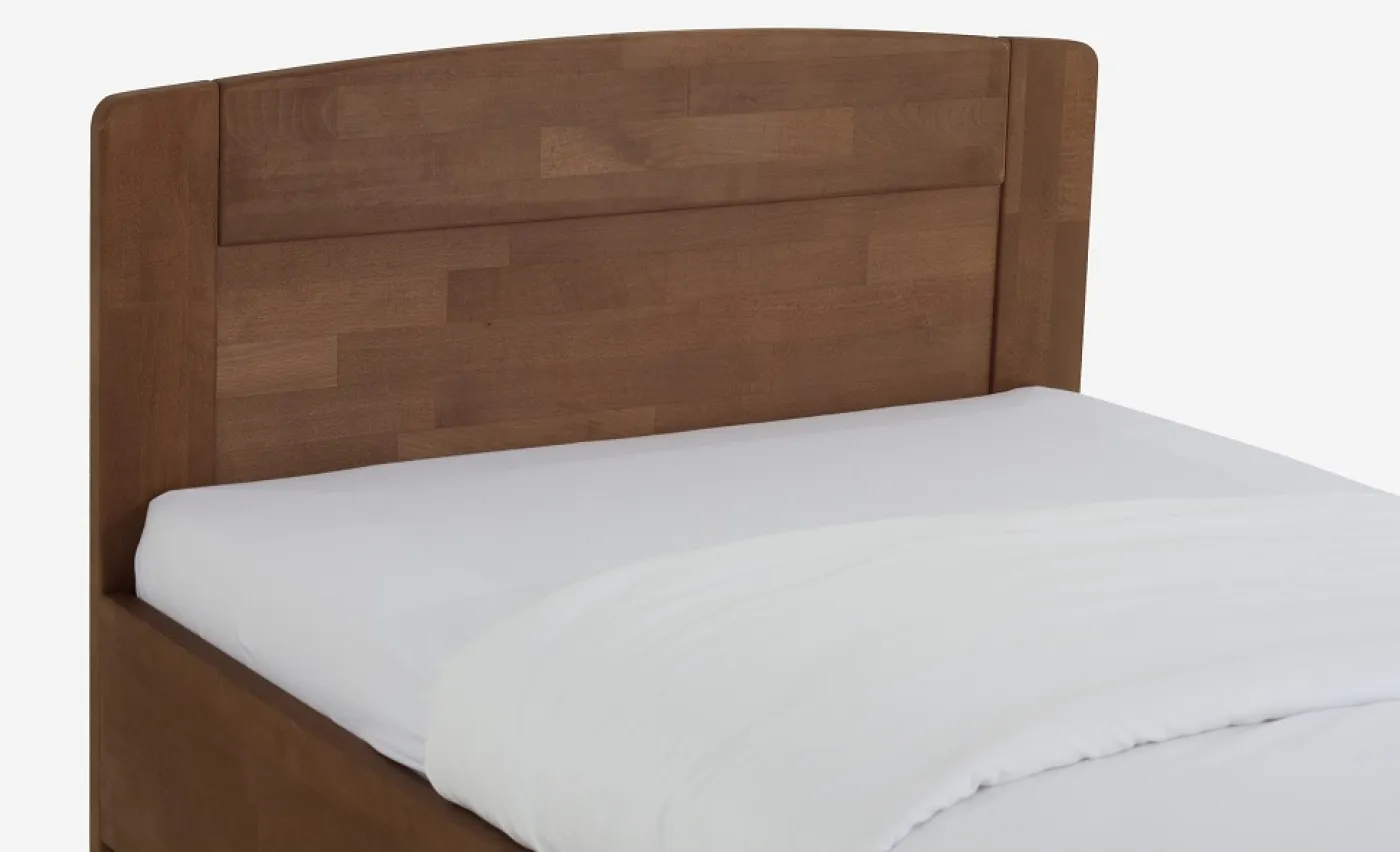 Holzbett massiv Jasmine | Buche walnuss geölt | 90x220 | ohne Fußteil