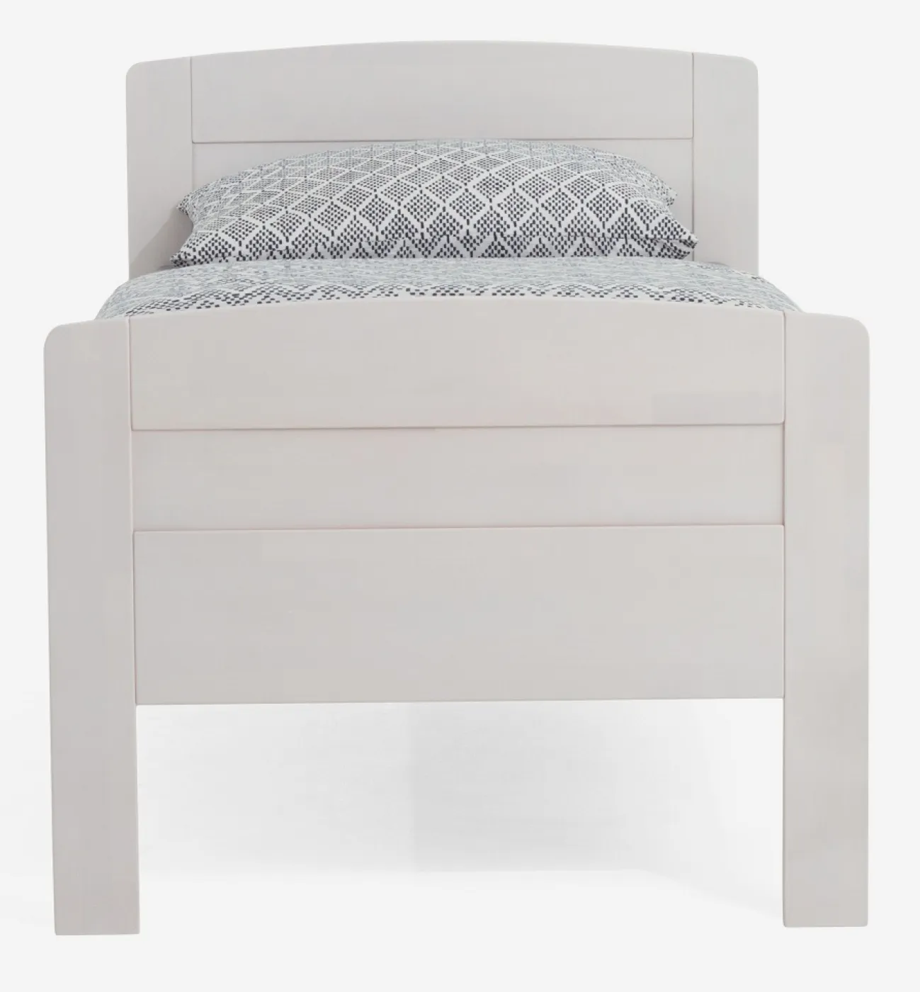 Holzbett massiv Jasmine | Buche weiß lackiert | 100x190 | mit Fußteil