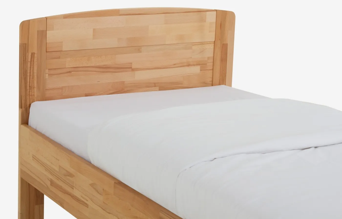 Holzbett massiv Jasmine | Kernbuche geölt | 120x190 | Kopfteil 2 mit Fußteil
