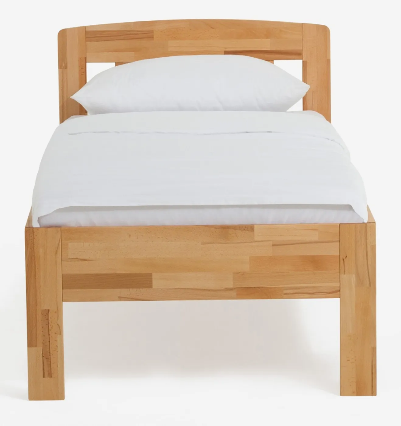 Holzbett massiv Jasmine | Kernbuche geölt | 120x200 | Kopfteil 1 ohne Fußteil