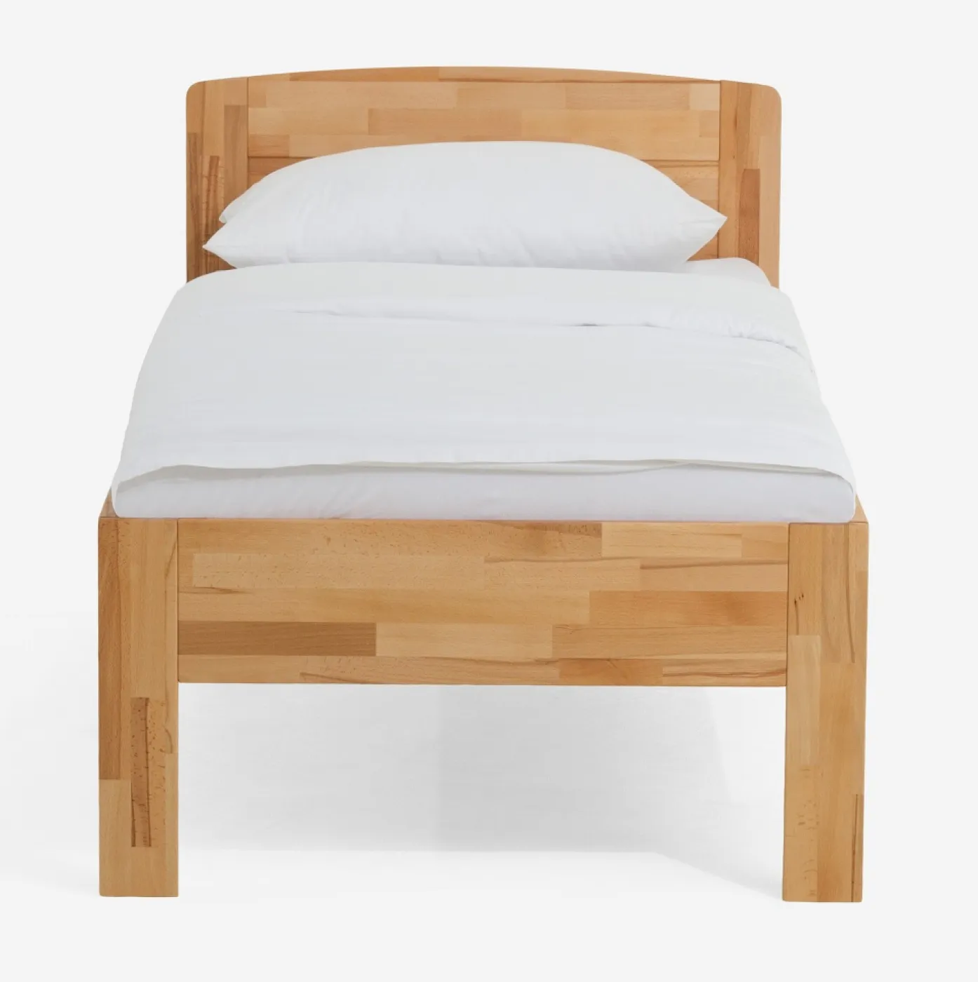 Holzbett massiv Jasmine | Kernbuche geölt | 90x190 | Kopfteil 2 ohne Fußteil