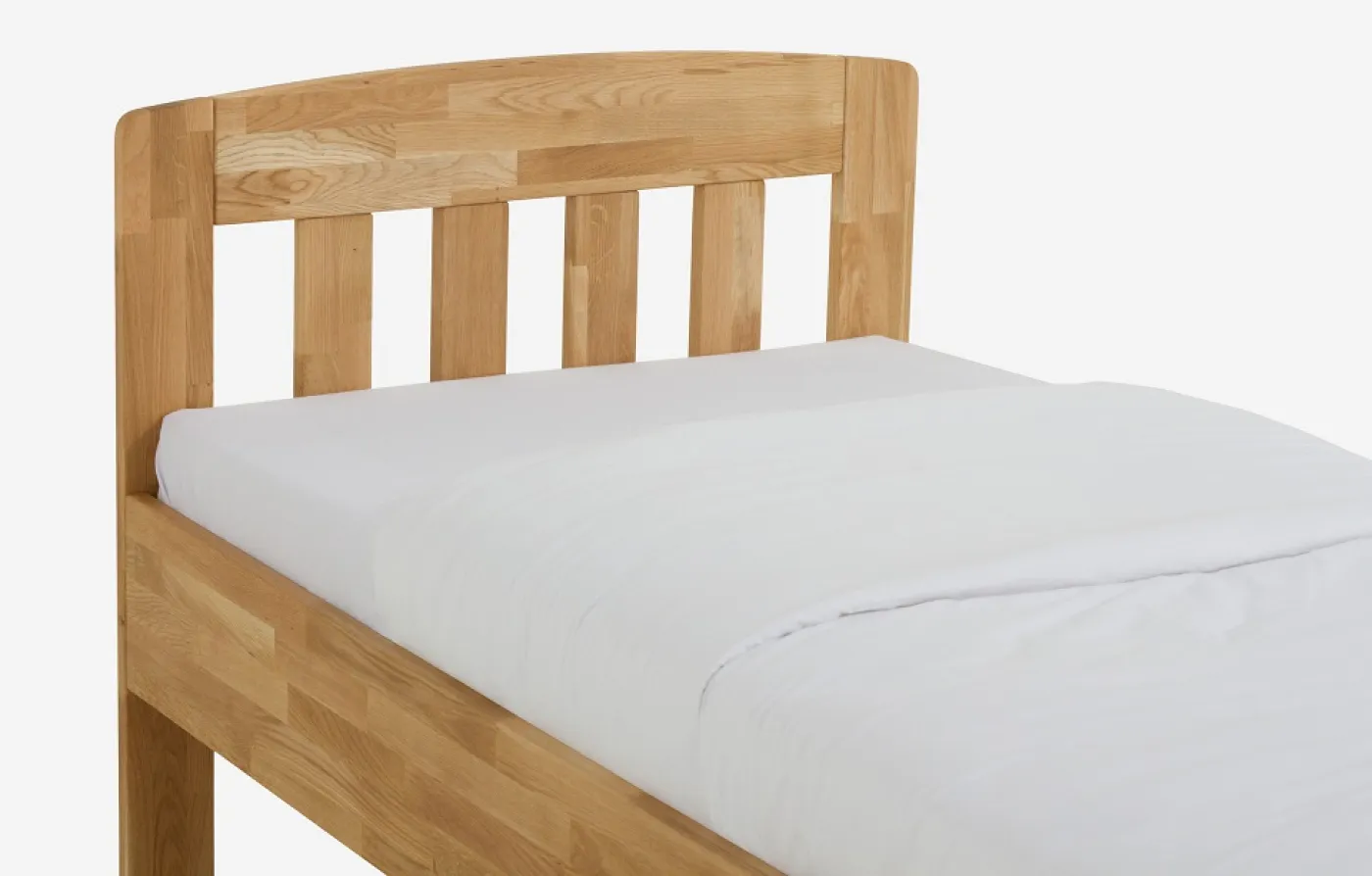 Holzbett massiv Jasmine | Wildeiche honig geölt | 100x220 | Kopfteil 1 mit Fußteil