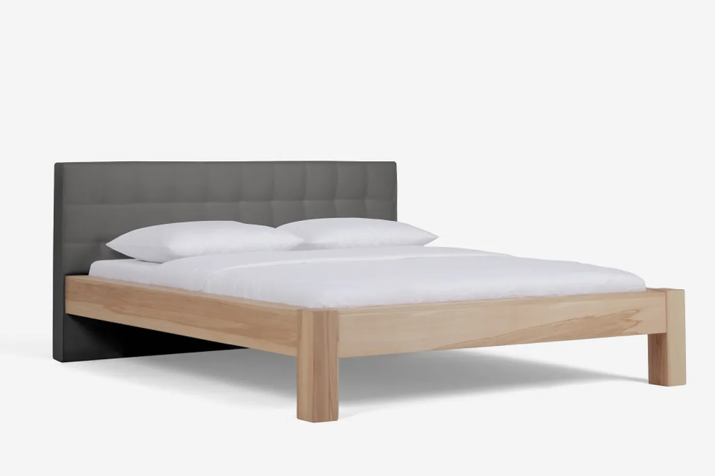 Holzbett massiv Lotus | Kernbuche geölt | 160x200 | Kopfteil 2
