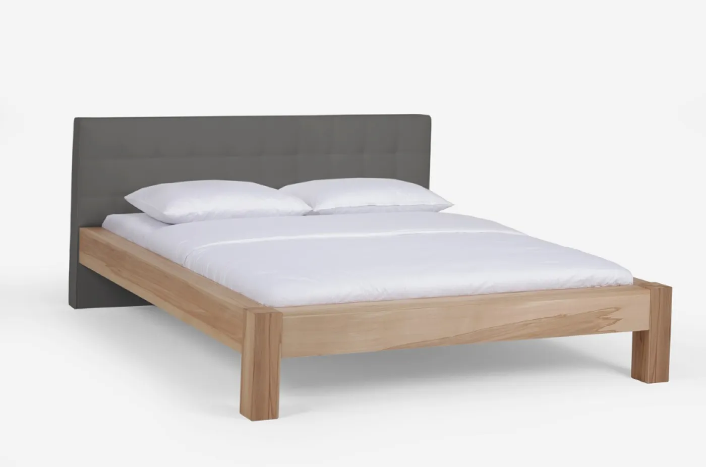 Holzbett massiv Lotus | Kernbuche geölt | verschiedene Größen 140x210 Kopfteil 1