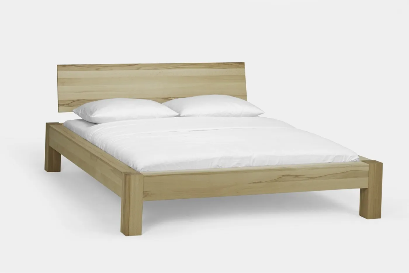 Holzbett massiv Lotus | Kernbuche geölt | verschiedene Größen 140x210 Kopfteil 1