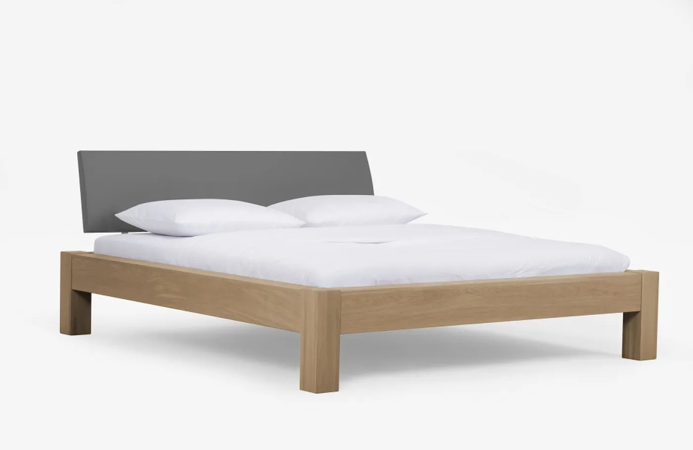 Holzbett massiv Lotus | Wildeiche Honig geölt | 160x220 | Kopfteil 1
