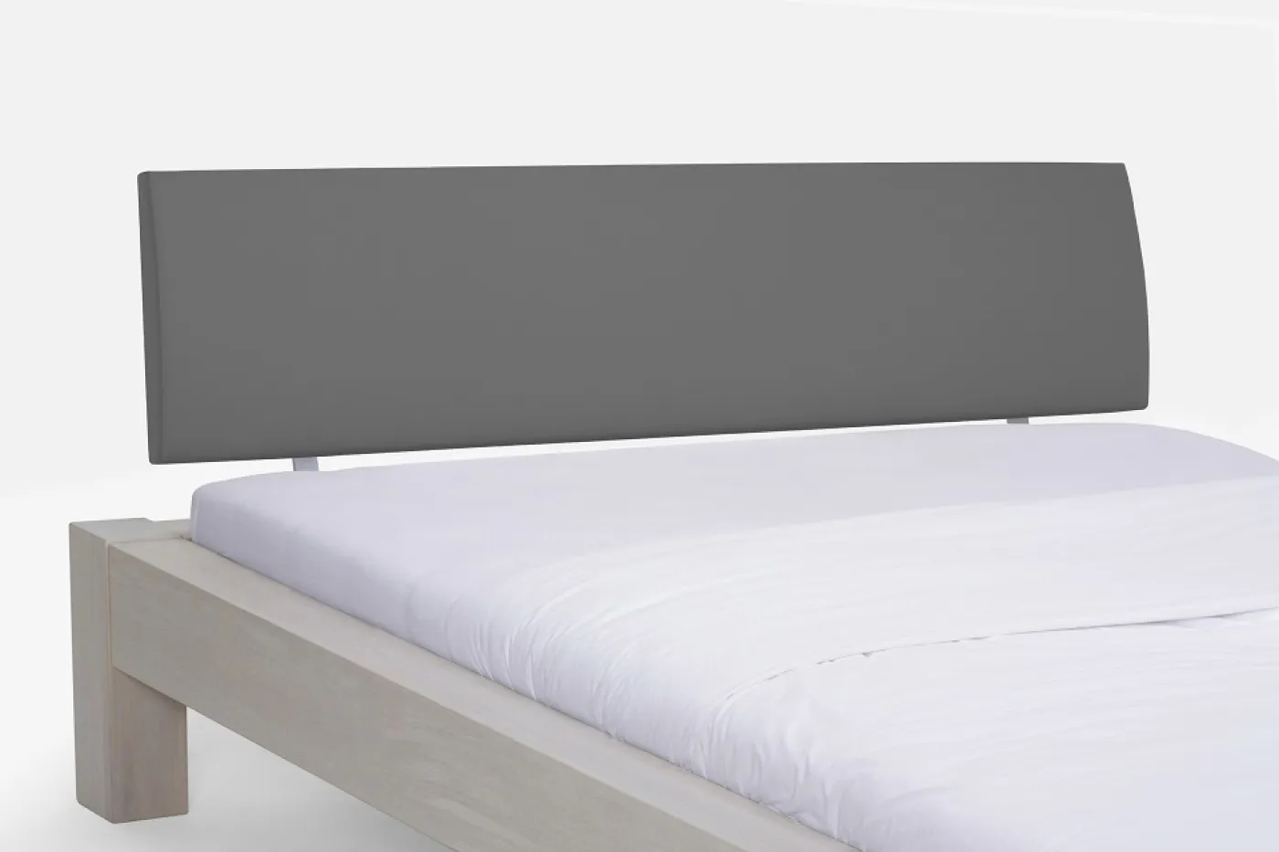 Holzbett massiv Lotus | Wildeiche weiß geölt | 140x220 | Kopfteil 2