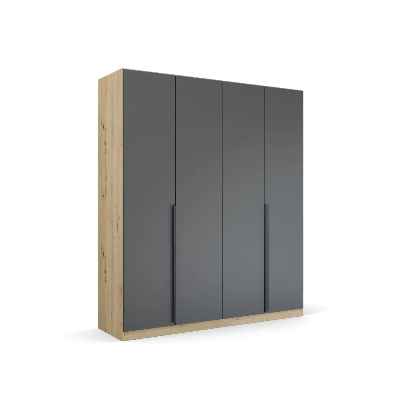 Kleiderschrank Drehtürenschrank Dark&Wood | 4-türig | grau metallic / Eiche Artisan | 181x210