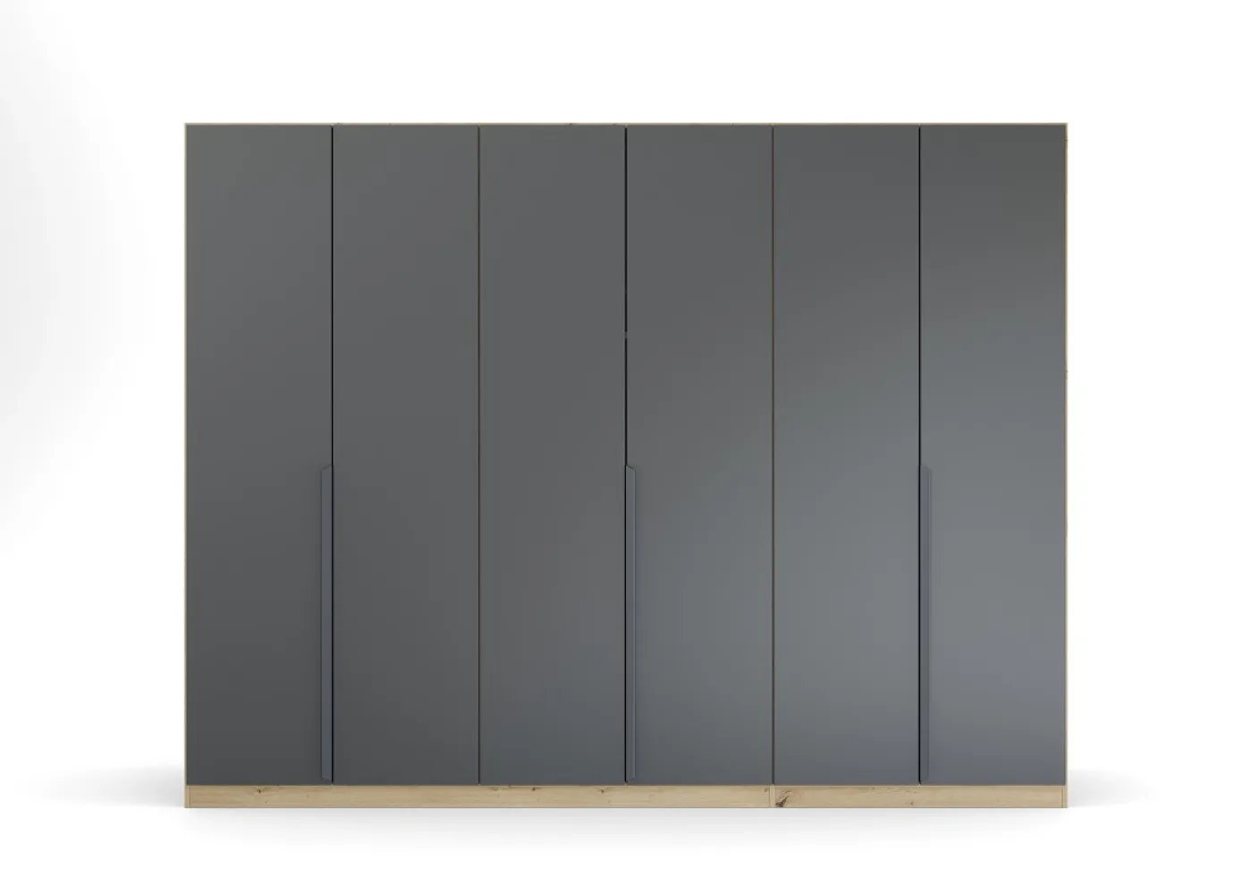 Kleiderschrank Drehtürenschrank Dark&Wood | 6-türig | grau metallic / Eiche Artisan | 271x210