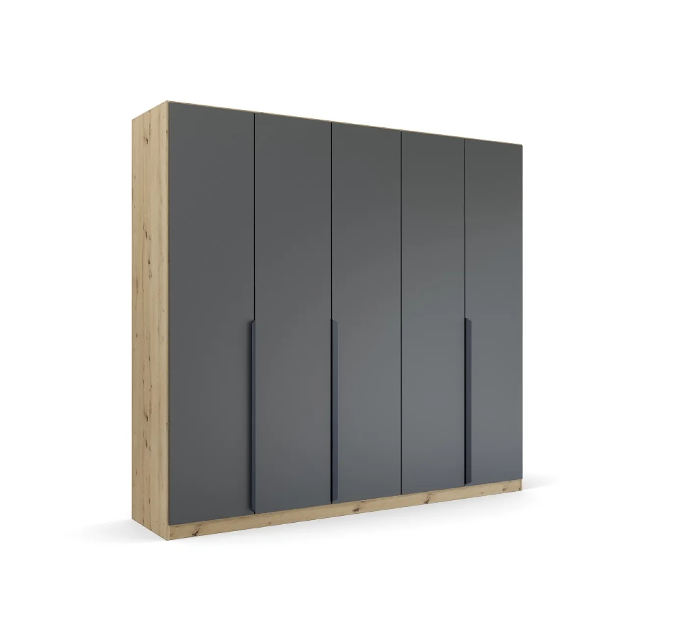 Kleiderschrank Drehtürenschrank Dark&Wood | grau metallic / Eiche Artisan | verschiedene Größen