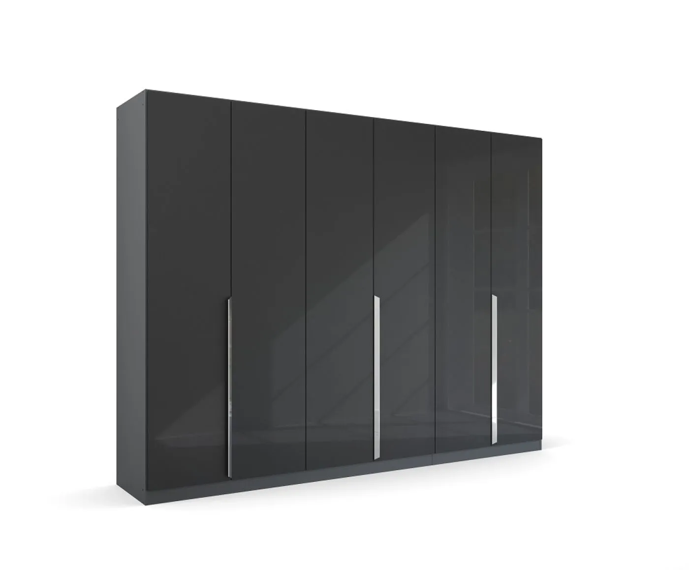 Kleiderschrank Drehtürenschrank Glamour | effektgrau Hochglanz / grau metallic | verschiedene Größen