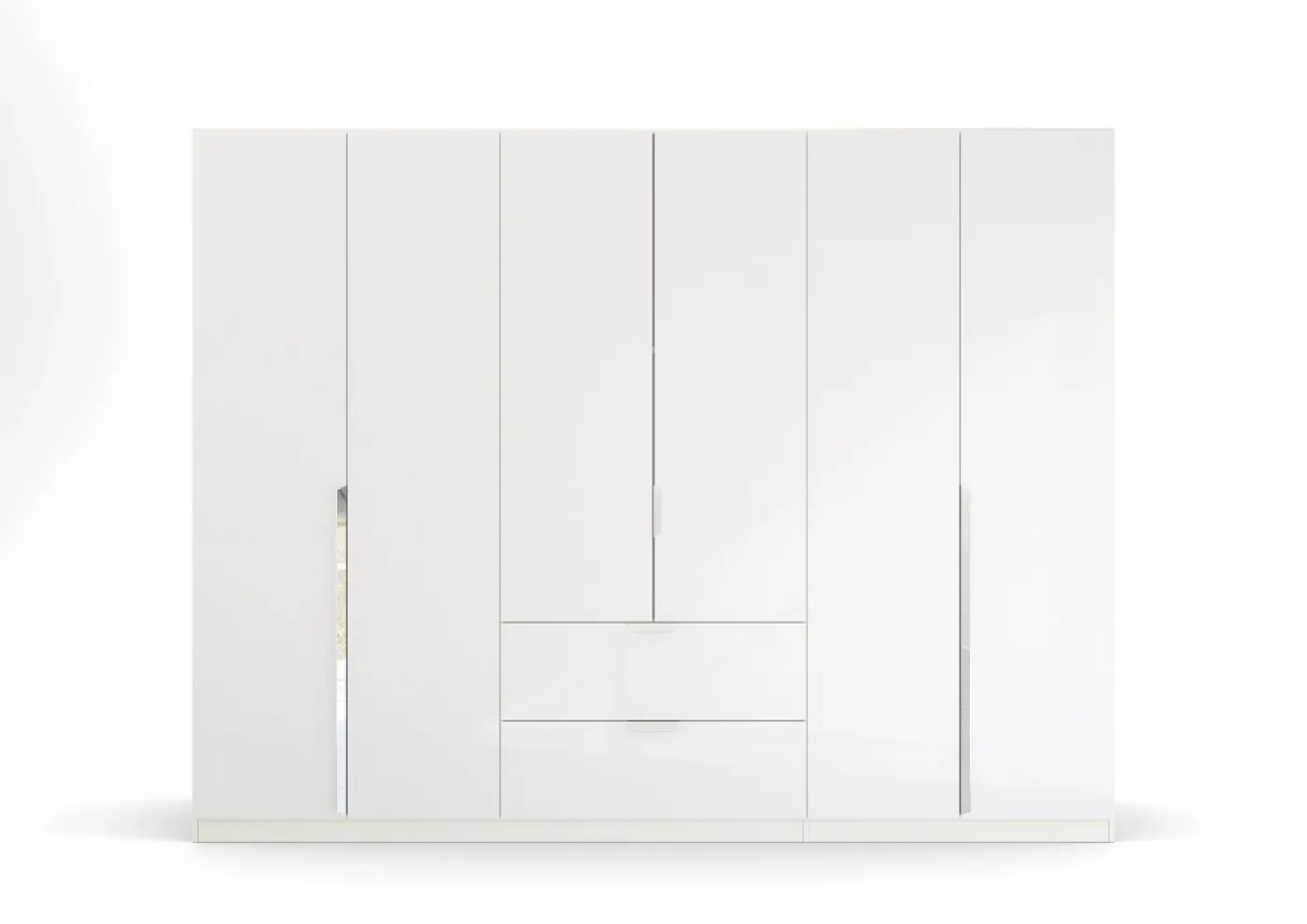 Kleiderschrank Drehtürenschrank Glamour | mit Schubkästen | weiß Hochglanz / alpinweiß | verschiedene Größen