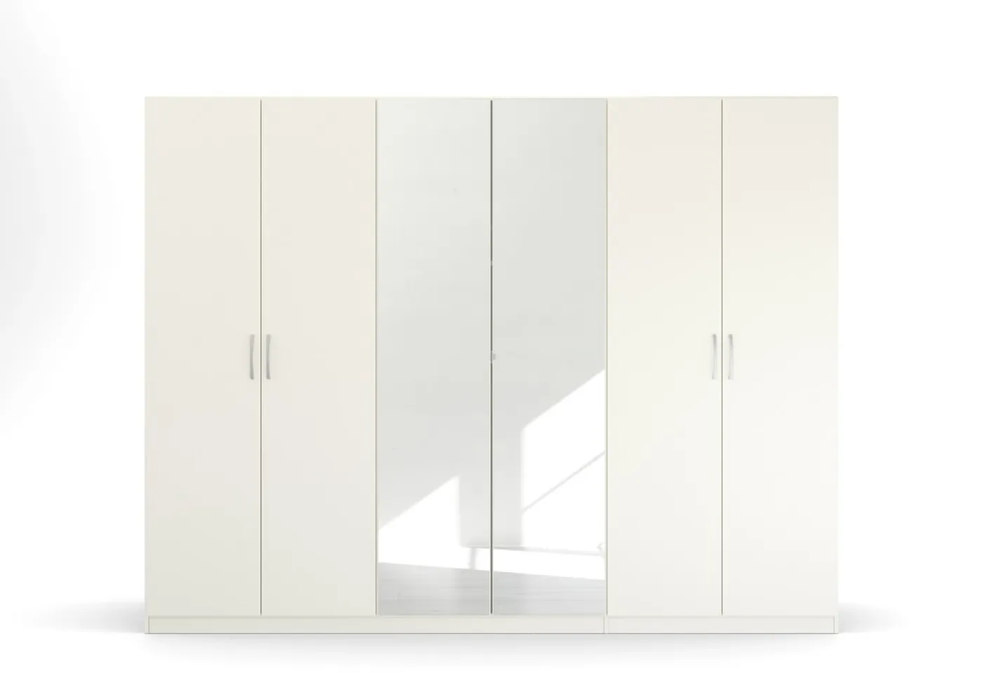 Kleiderschrank Drehtürenschrank Glamour | mit Spiegeltüren | weiß Hochglanz / alpinweiß | verschiedene Größen