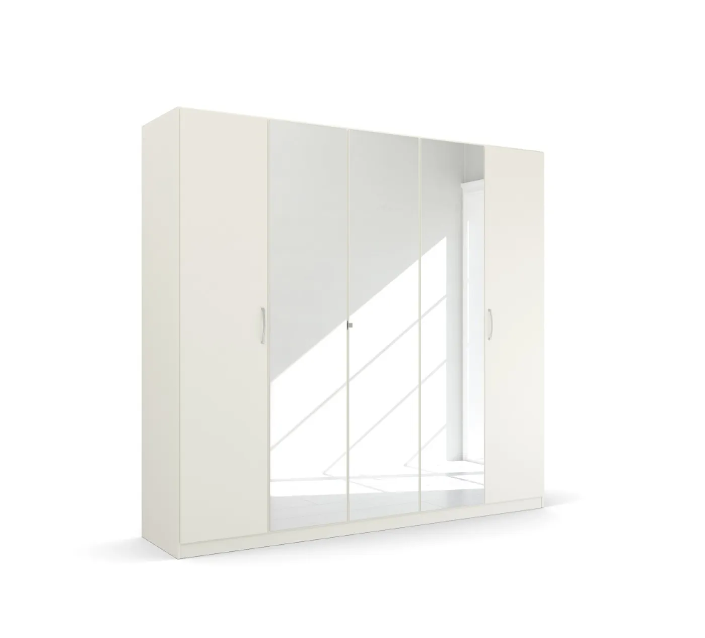 Kleiderschrank Drehtürenschrank Glamour | mit Spiegeltüren | weiß Hochglanz / alpinweiß | verschiedene Größen
