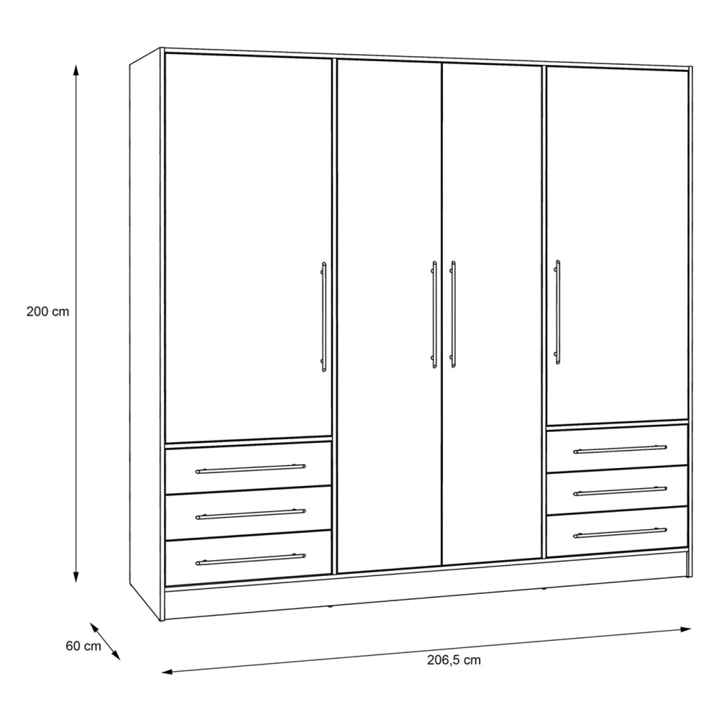 Kleiderschrank Drehtürenschrank Jupp | mit Schubkästen | Sandeiche / weiß | verschiedene Größen