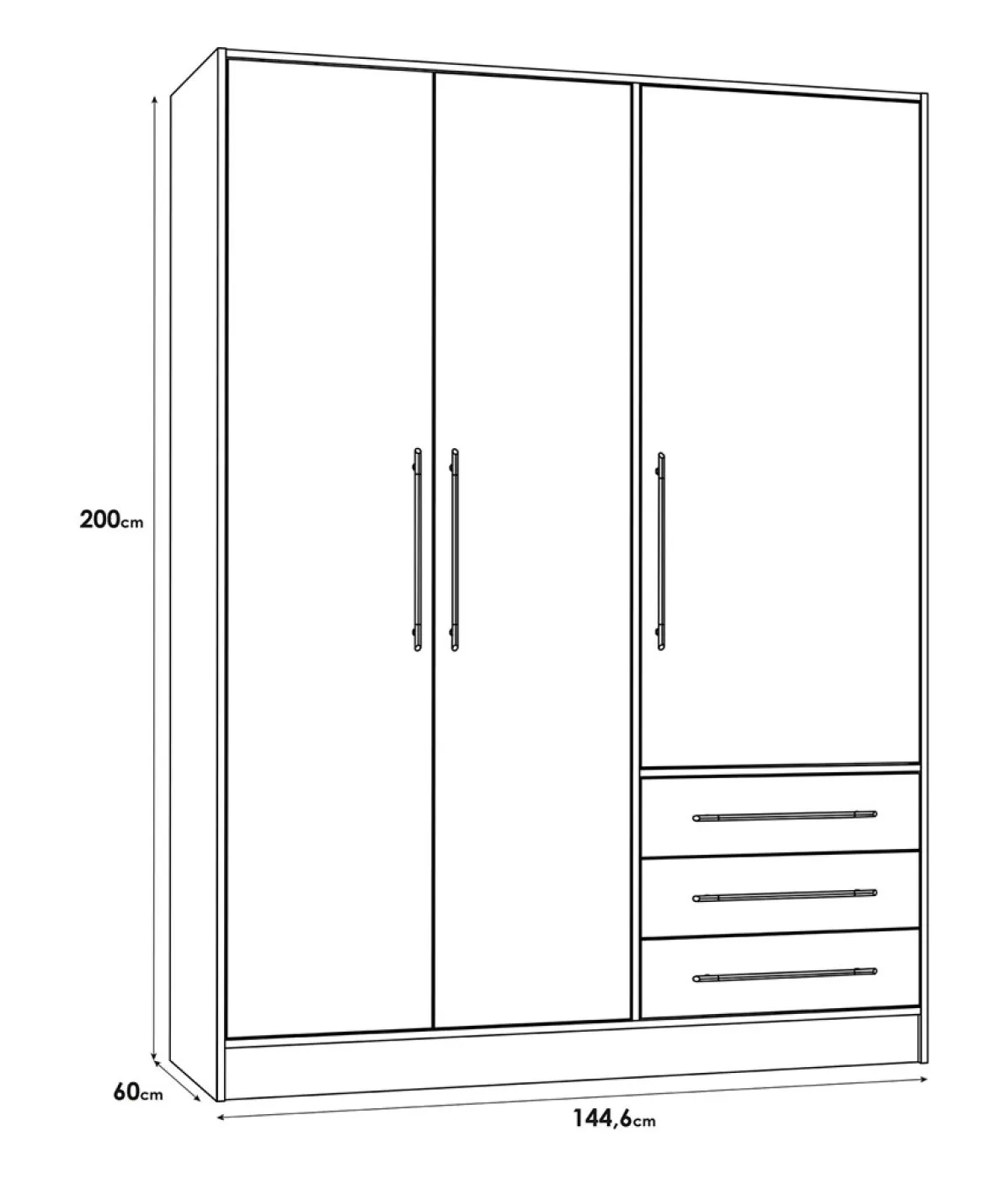 Kleiderschrank Drehtürenschrank Jupp | mit Schubkästen | Sonoma Eiche / weiß | verschiedene Größen