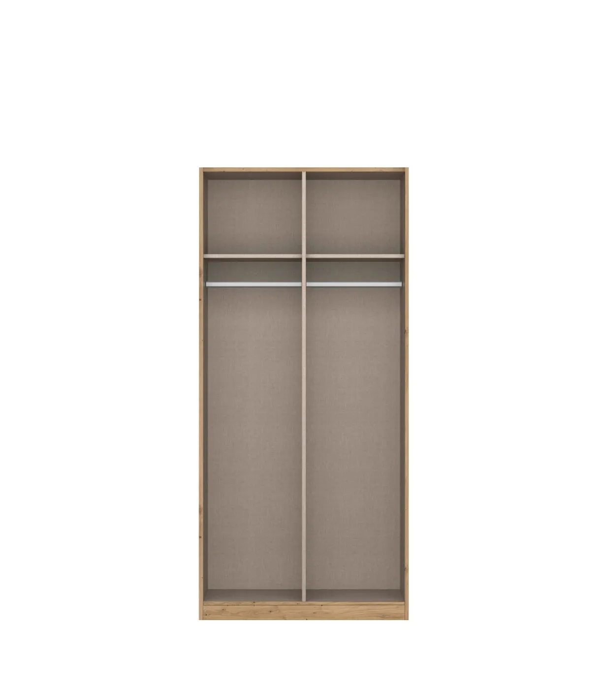 Kleiderschrank Drehtürenschrank Nidda | 2-türig | Alpinweiß / Eiche Artisan