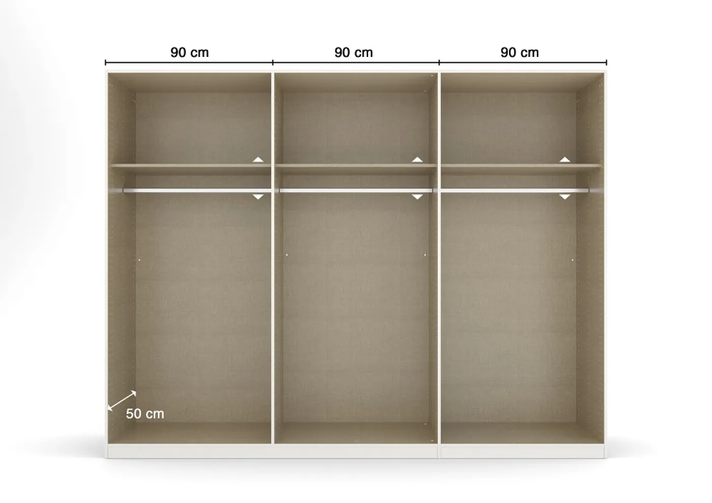 Kleiderschrank Drehtürenschrank Quadra-Spin | mit Spiegeltüren | seidengrau | verschiedene Größen