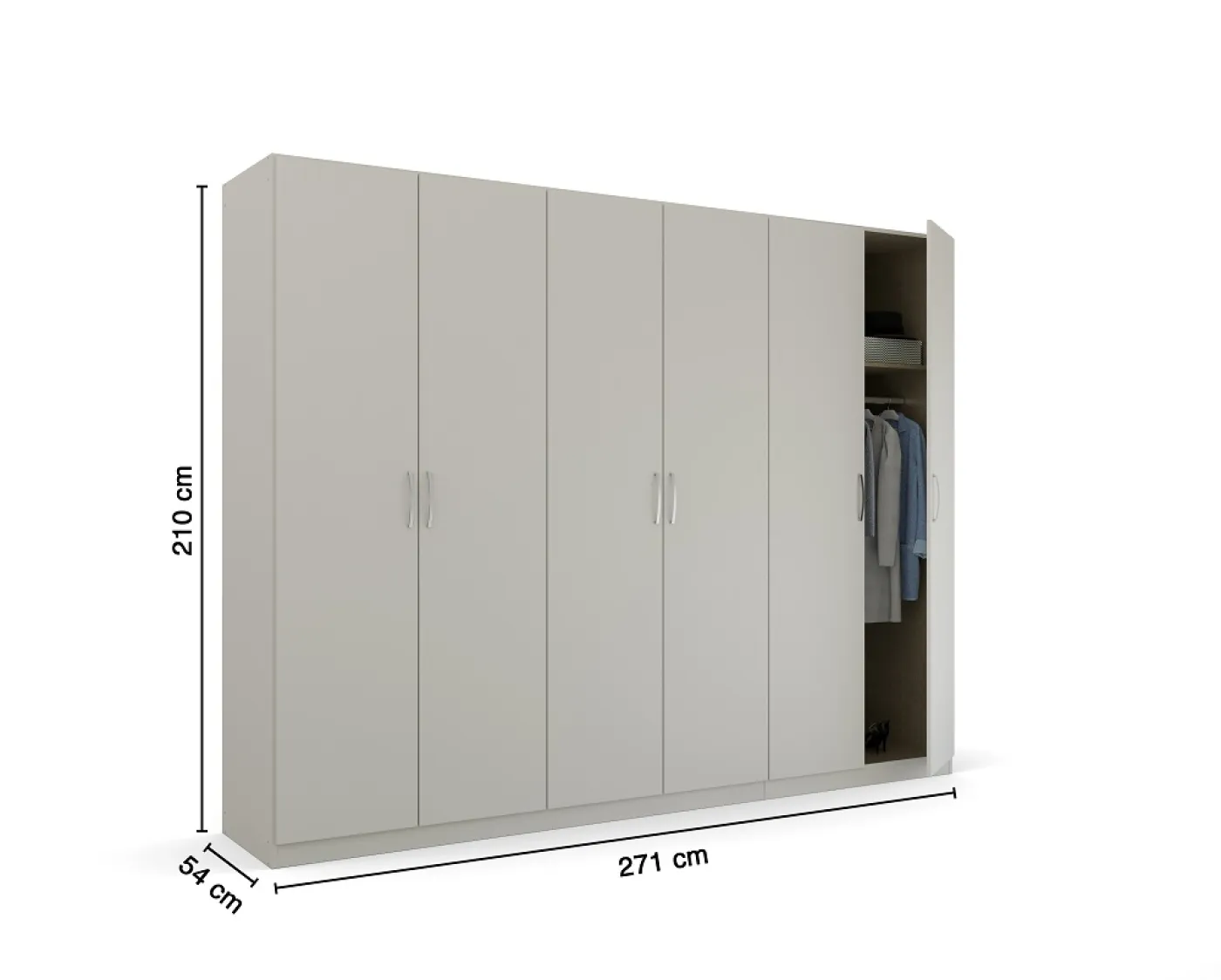 Kleiderschrank Drehtürenschrank Quadra-Spin | seidengrau | verschiedene Größen