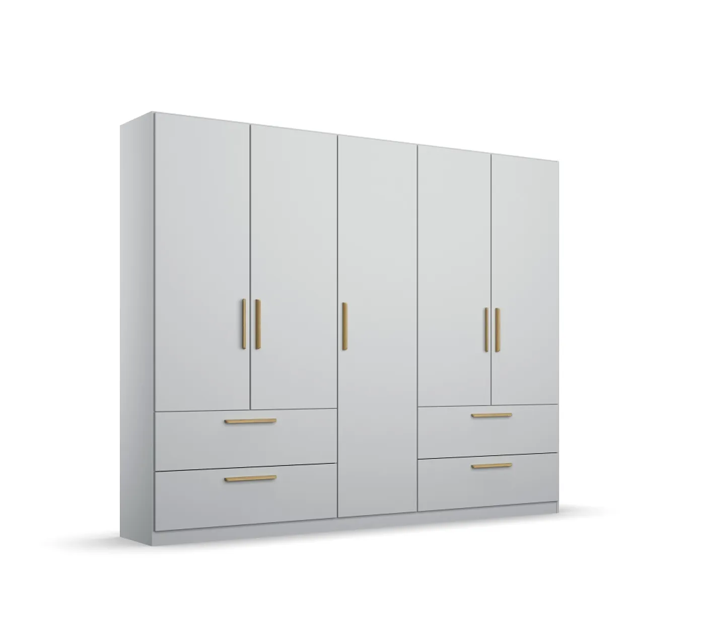 Kleiderschrank Drehtürenschrank Skandi | mit Schubkästen | seidengrau | verschiedene Größen